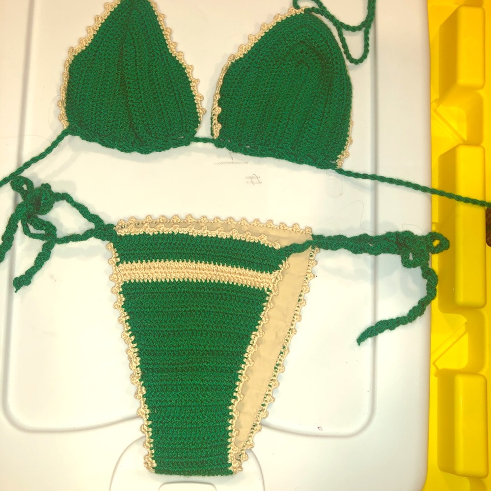 Hand made Brazilian knitted bikini size small
